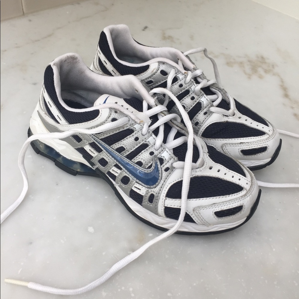 Trendy White And Blue Nike Sneakers